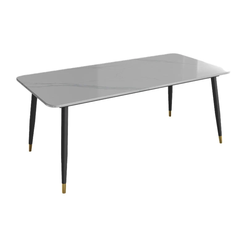 Traditional Luxury Dining Table Rectangle Sintered Stone Table with 4 Legs
