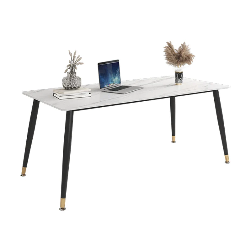 Traditional Luxury Dining Table Sintered Stone Rectangle 4 Legs Table for Home