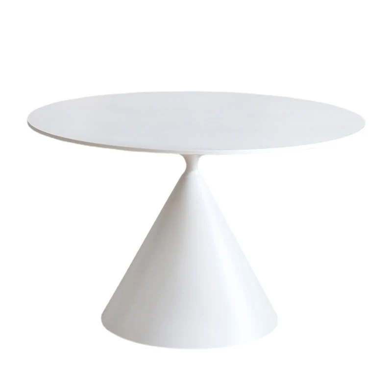 Contemporary Style Dining Table Stone Round Table with Pedestal Base