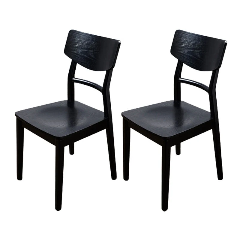 Wood Kitchen Dining Side Chair Ladder Back Side Chair in Black