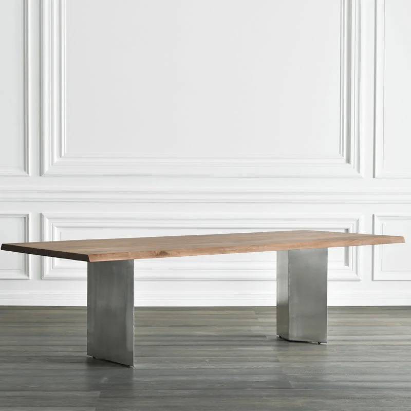 Rectangle Dining Room Table Industrial Kitchen Desk with Double Pedestal