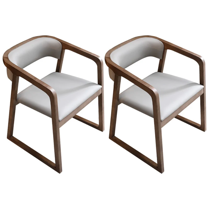 Contemporary Wood Dining Arm Chairs Open Back Dining Side Chair for Restaurant Use