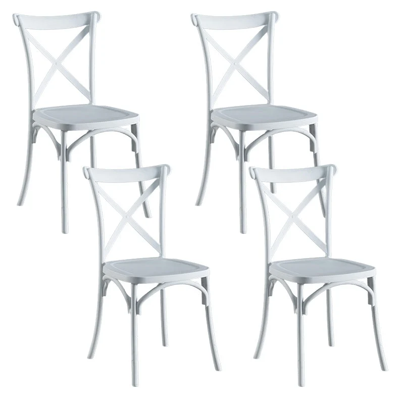 Cross Back Side Chair Contemporary Plastic Kitchen Dining Side Chair