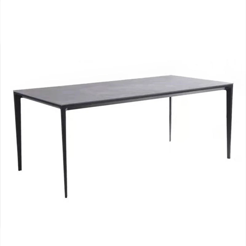 Sintered Stone Home Kitchen Table Industrial Rectangle Fixed Dining Table