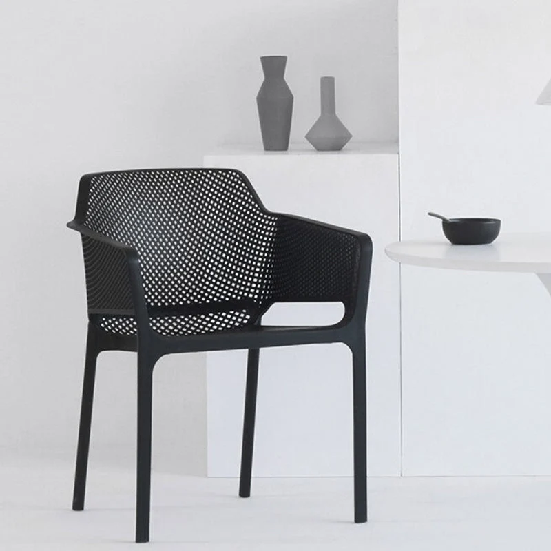 Plastic Stacking Dining Armchair Glam Indoor-Outdoor Dining Room Chair