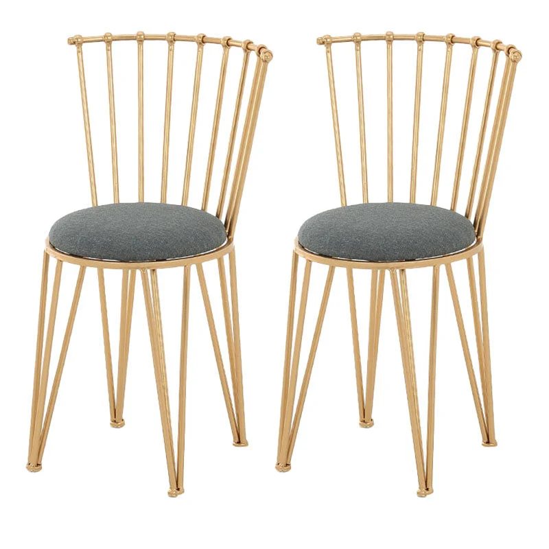 Contemporary Metal Dining Room Chairs Slat Back Dining Chair in Gold