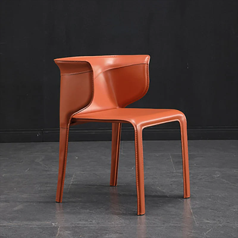 Contemporary Metal Dining Room Chairs Arm Leather Dining Chairs for Home Use