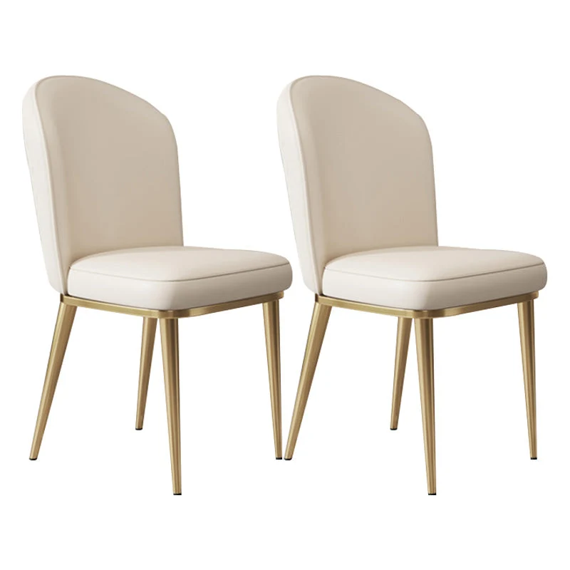 Glam Faux Leather Dining Chair Upholstered Armless Dining Chairs for Restaurant Use