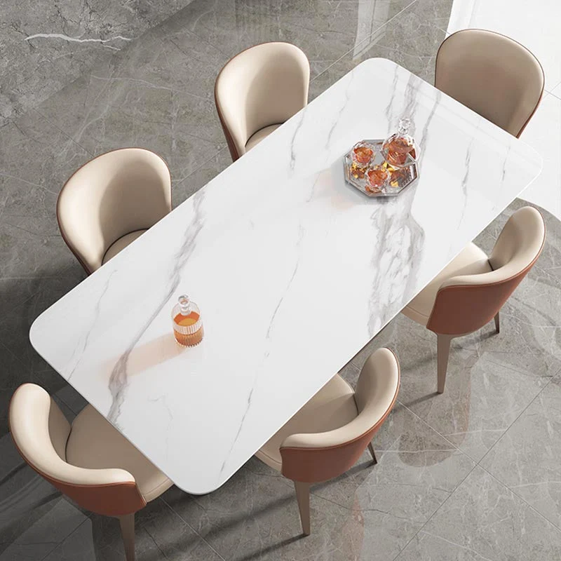 Rose Base Pedestal Casual Dining Table Rectangle Traditional Luxury Dining Table
