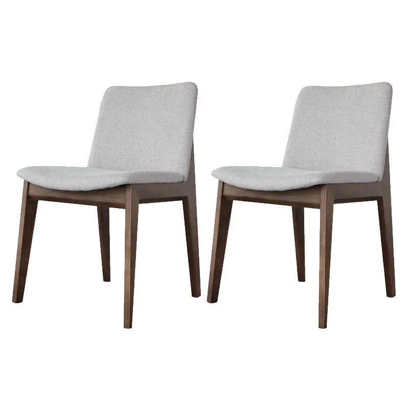 Wood Kitchen Dining Chair Contemporary Upholstered Dining Chair in Grey