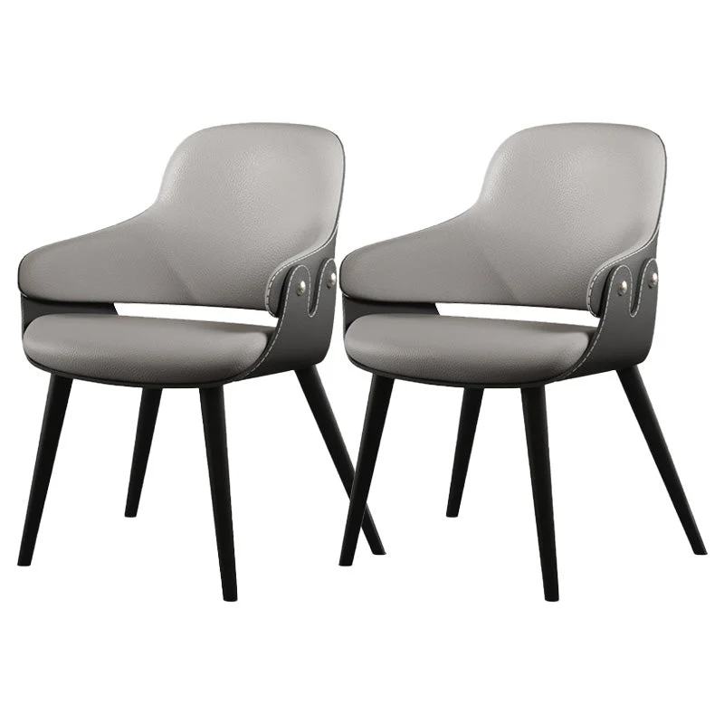 Leather Dining Chairs Metal Leg Arm Dining Room Chairs for Restaurant Use