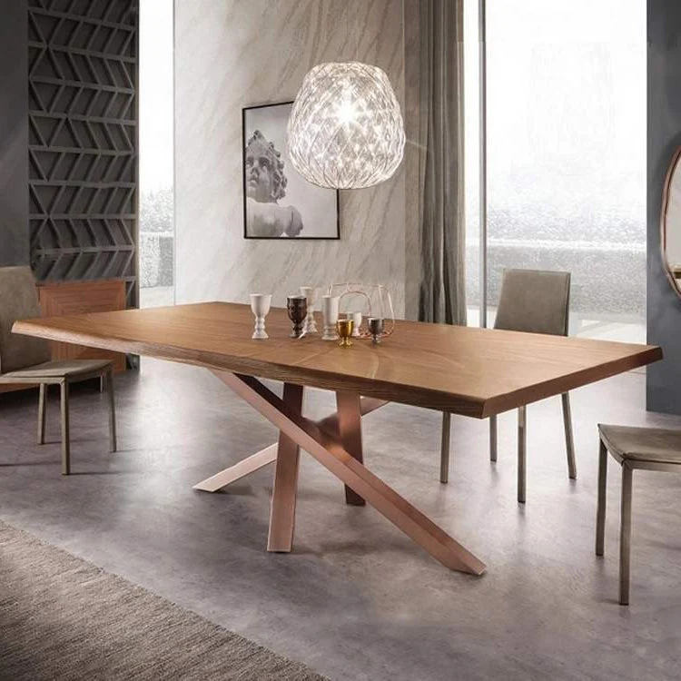 Pine Solid Wood Home Dining Table Luxury Rectangle Dining Room Table