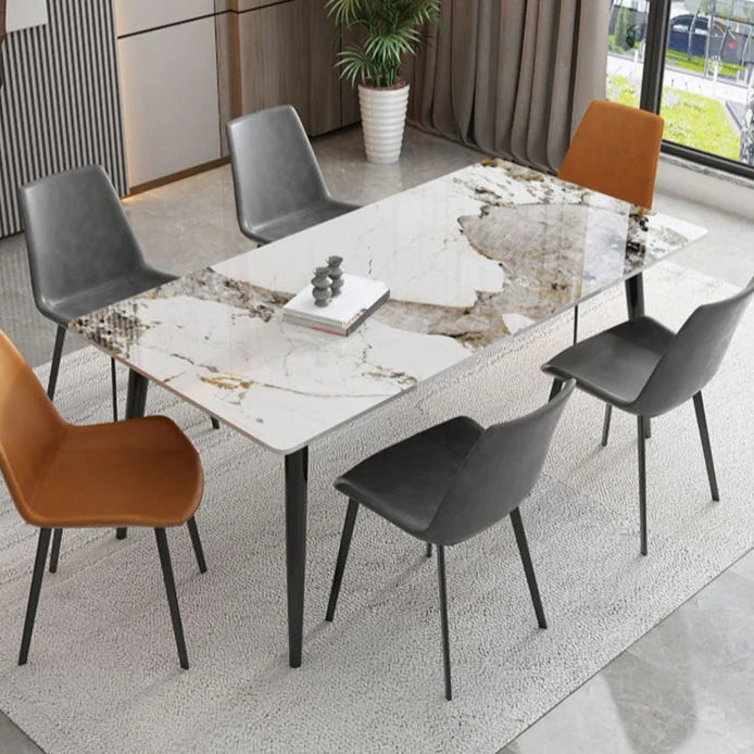 Sintered Stone Rectangle Dining Table Industrial Dining Room Table