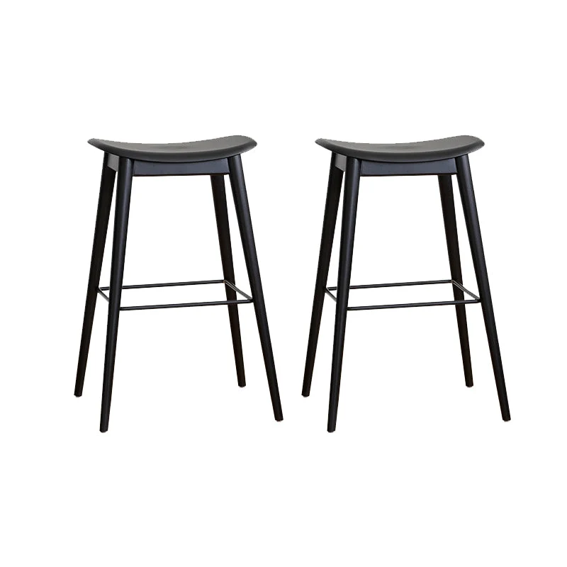 Modern Wood Legs Counter Chair Indoor Footrest Saddle Seat Counter Bar Stool