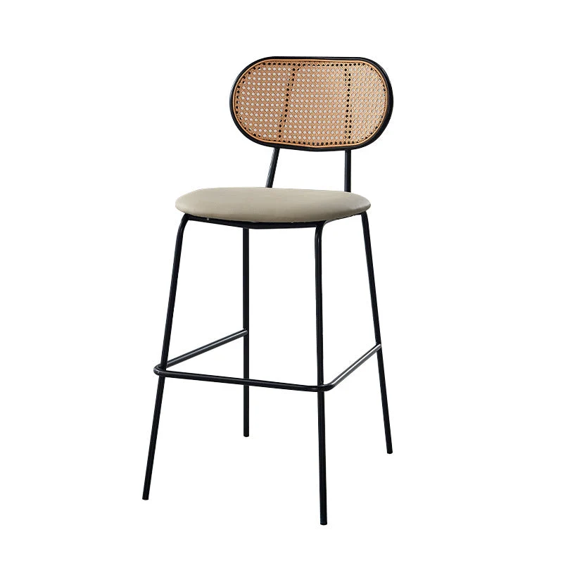 Scandinavian Low Back Armless Stool Velvet Upholstered Counter Stool