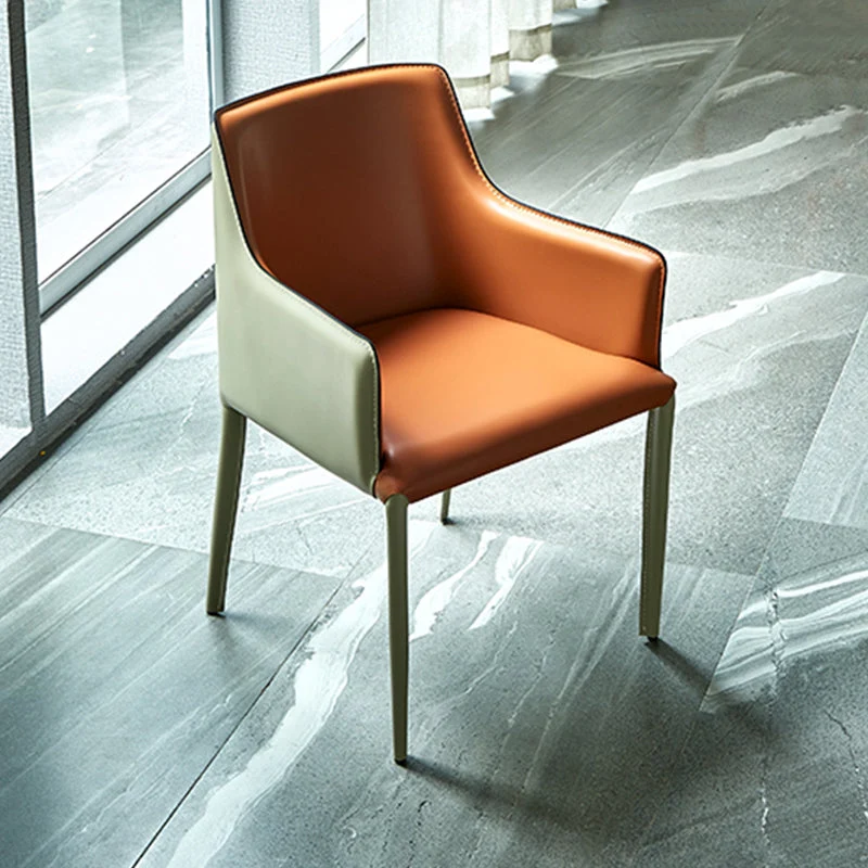 Contemporary Parsons Upholstered Chair Faux Leather Dining Chair for Home