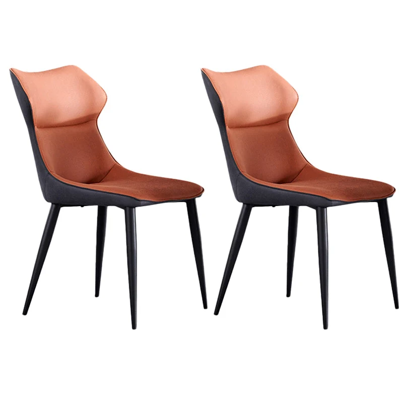 Wingback Side Chair Contemporary Faux Leather Kitchen Dining Chair
