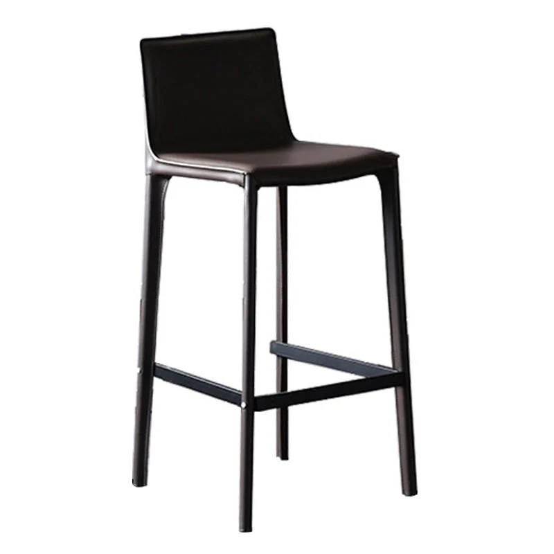 Scandinavian Leather Counter Stools Metal Bar Stool for Home Use