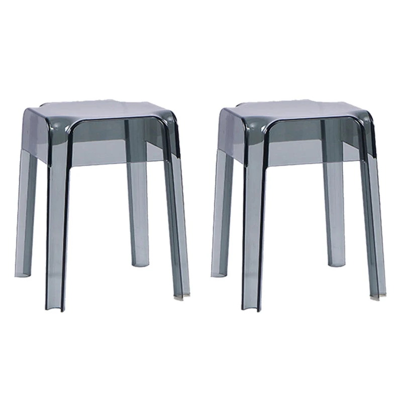 Modern Squared Counter Chair Plastic Backless Indoor Counter-height Stool