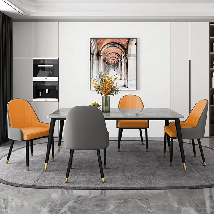 Industrial Style 4-foot Furniture Rectangle Stone Dinette Table for Home