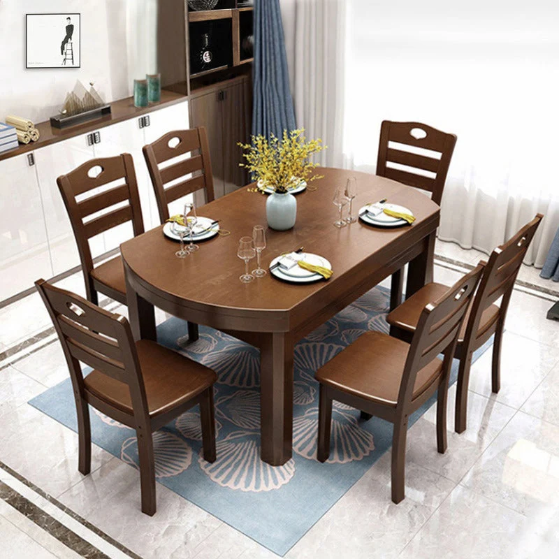 Contemporary Dinner Table Wood 4 Legs Dining Room Table for Home