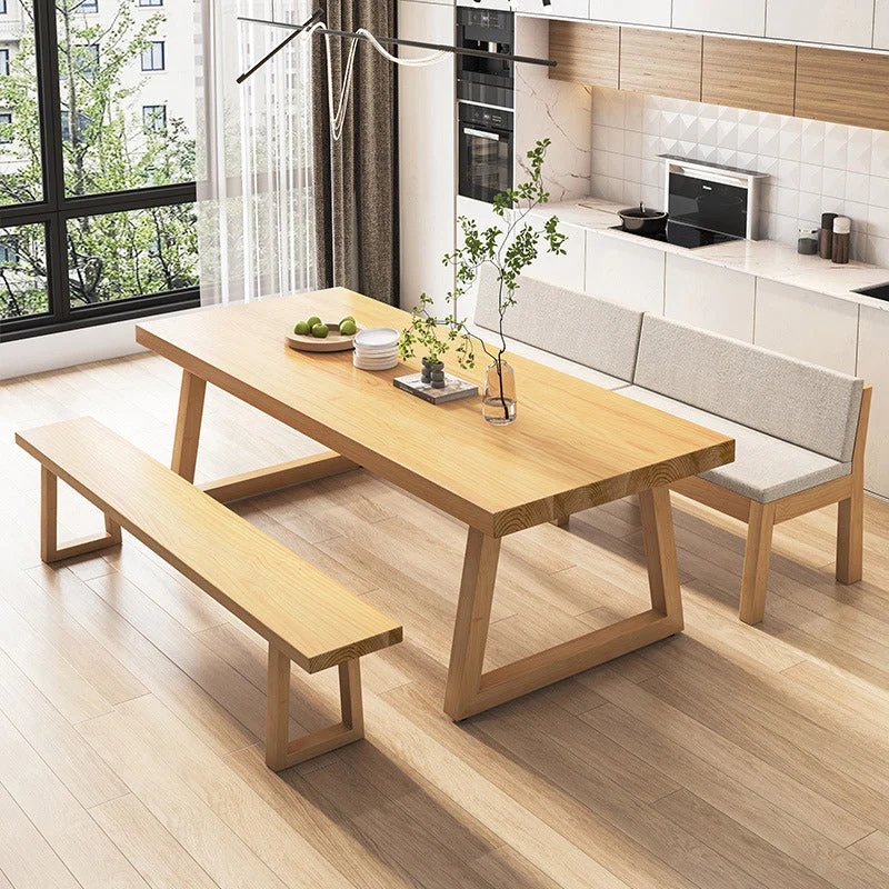 Sled Base Dining Table Contemporary Wood Dining Table for Home