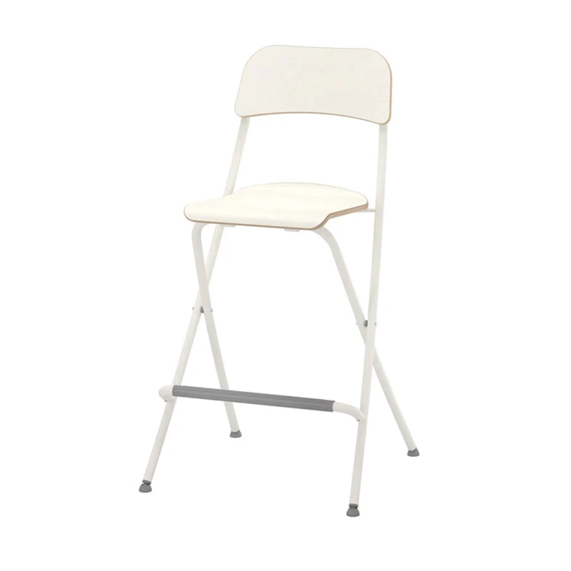Scandinavian Folding Iron Counter Stools Low Back Bar Stools with Footrest