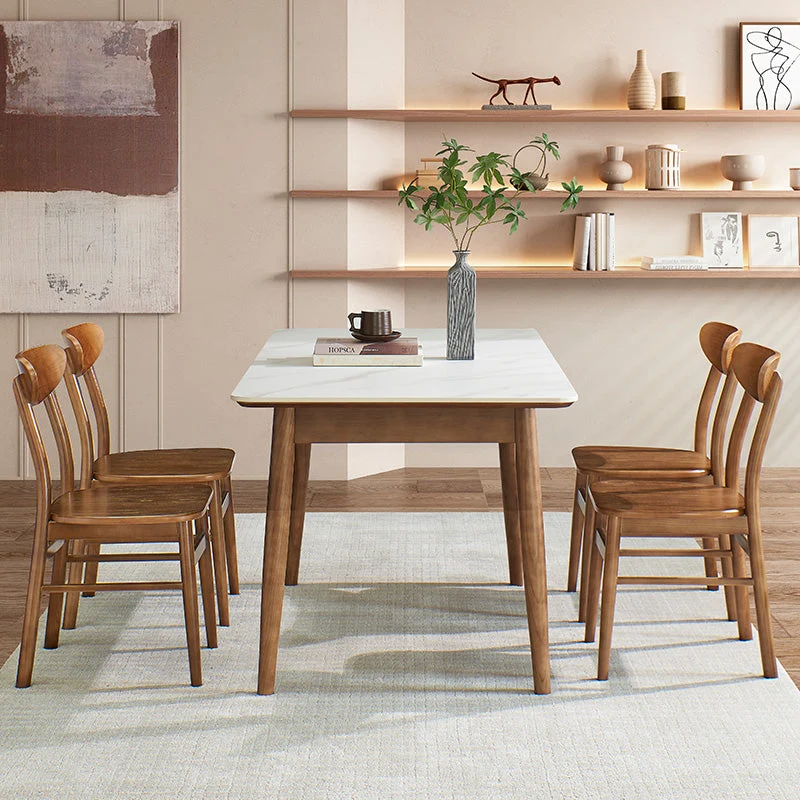 Rectangle Simplicity Fixed Table Extendable Sintered Stone Dining Table