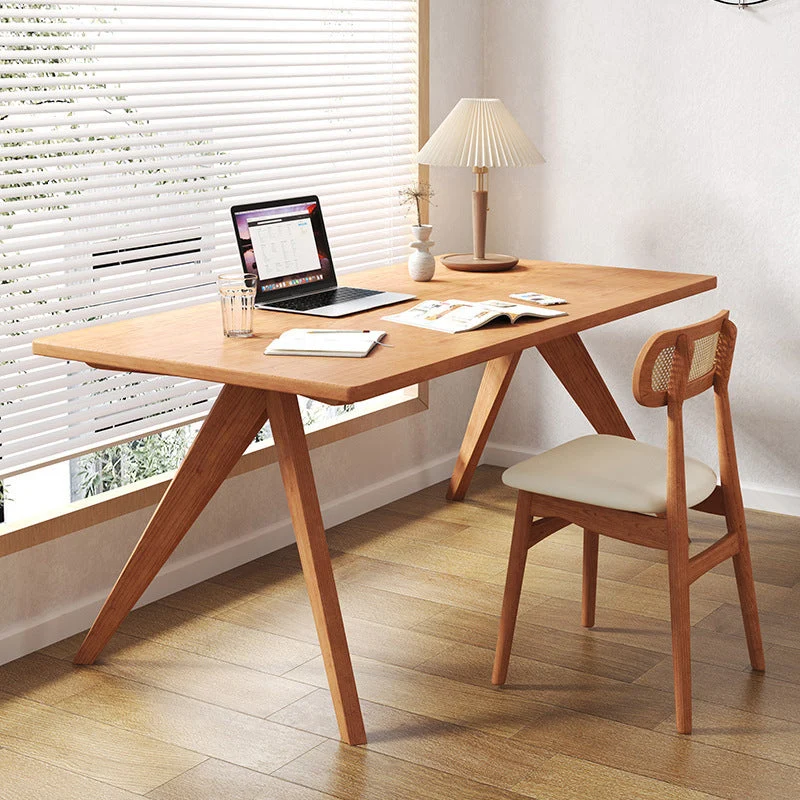 Contemporary Wood Dinner Table 4 Legs Dining Table for Home Use