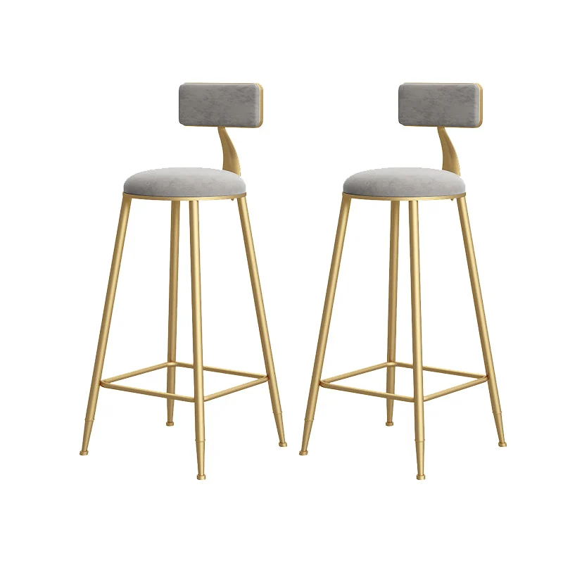Low Back Indoor Counter Stools Glam Upholstered Footrest Counter Height Stool
