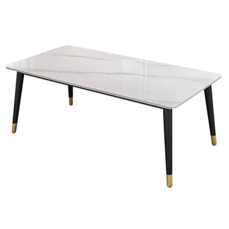 Slate and Metal Table Modern Minimalist Home Rectangular Dining Table