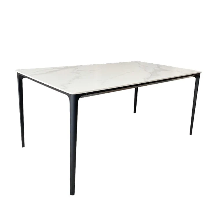 Rectangle Dining Table White Stone Modern Dining Table for Home
