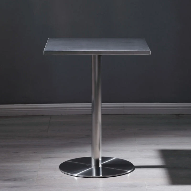 Metal Industrial Square Dining Table Stainless Steel Table for Kitchen and Dining Room