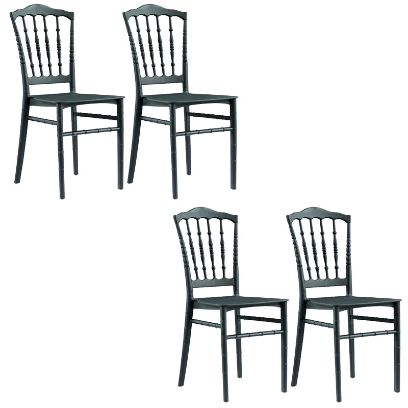 Glam Kitchen Dining Side Chair Plastic Armless Chair Windsor Back Side Chair