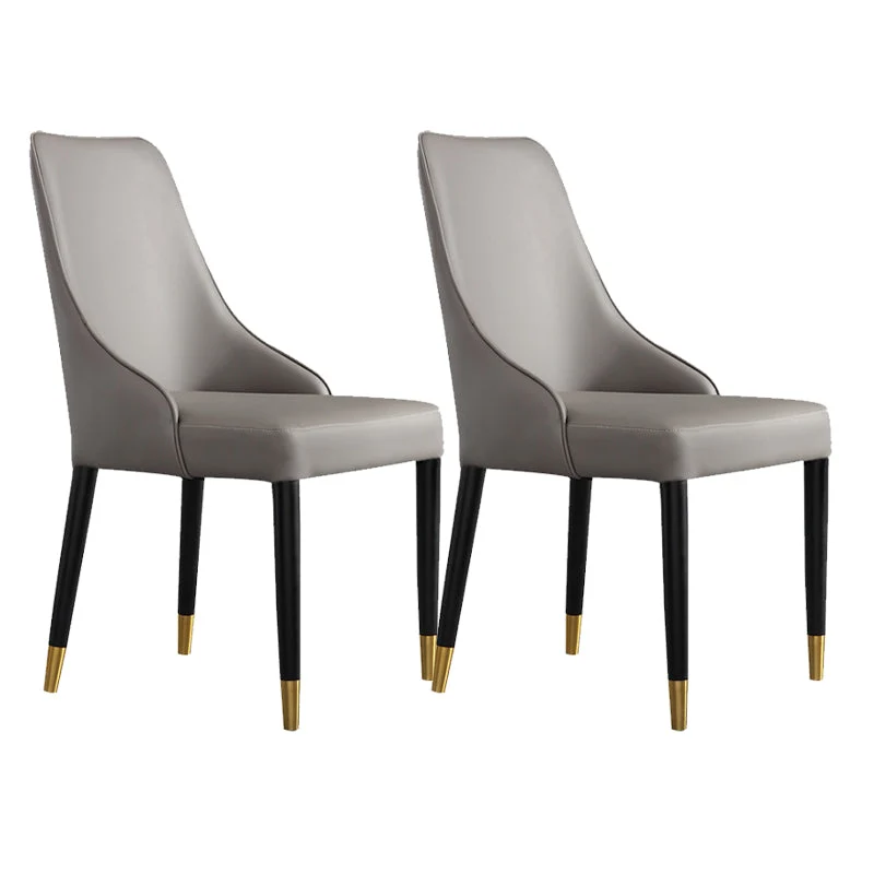 Glam Style Parsons Side Chair Leather Dining Chair for Dining Room
