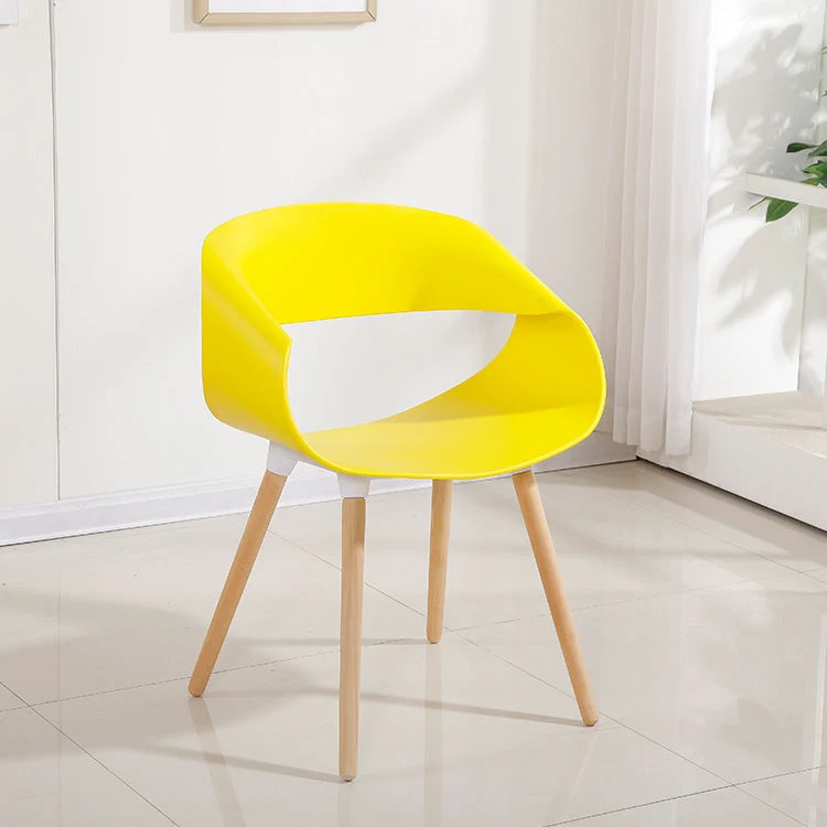 Contemporary Creative Half Round Twisted PP Beech Wood Chair Backrest For Living Room