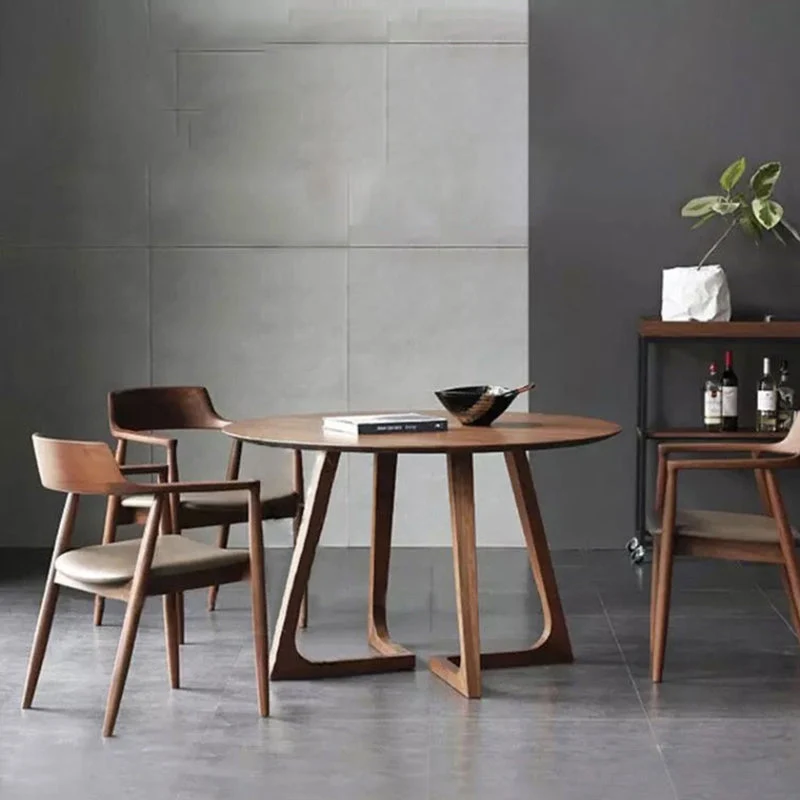 Modern Round Top Table Wood Base Dining Table for Restaurant