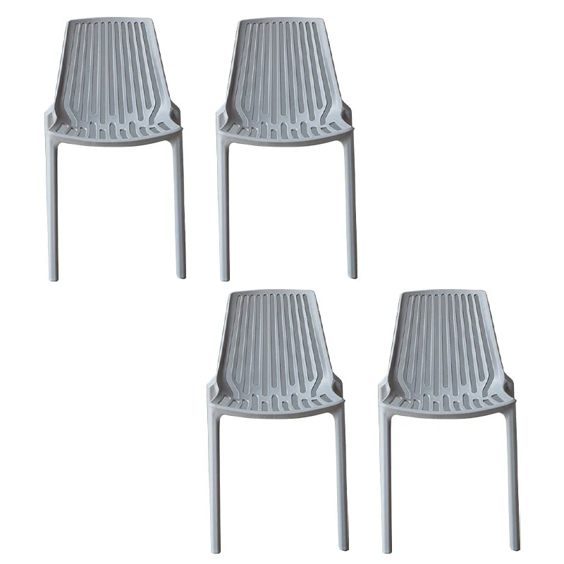 Nordic Style Armless Side Chairs Plastic Chair with 4 Legs for Home Use