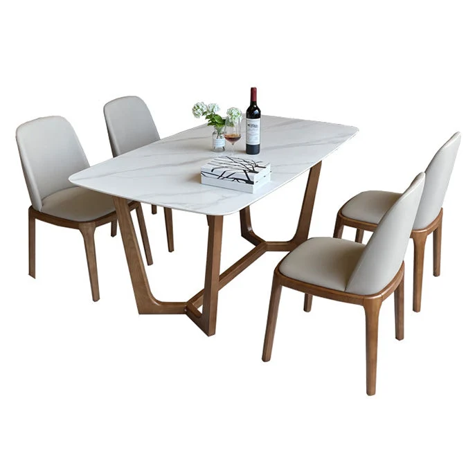 Modern Rectangle Dining Table 4 Legs Standard Height Table without Chair