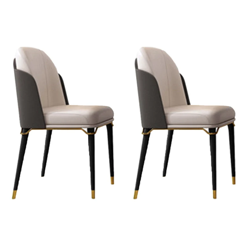 Glam Style Faux Leather Chair Parsons Chair with Wood Legs for Kitchen