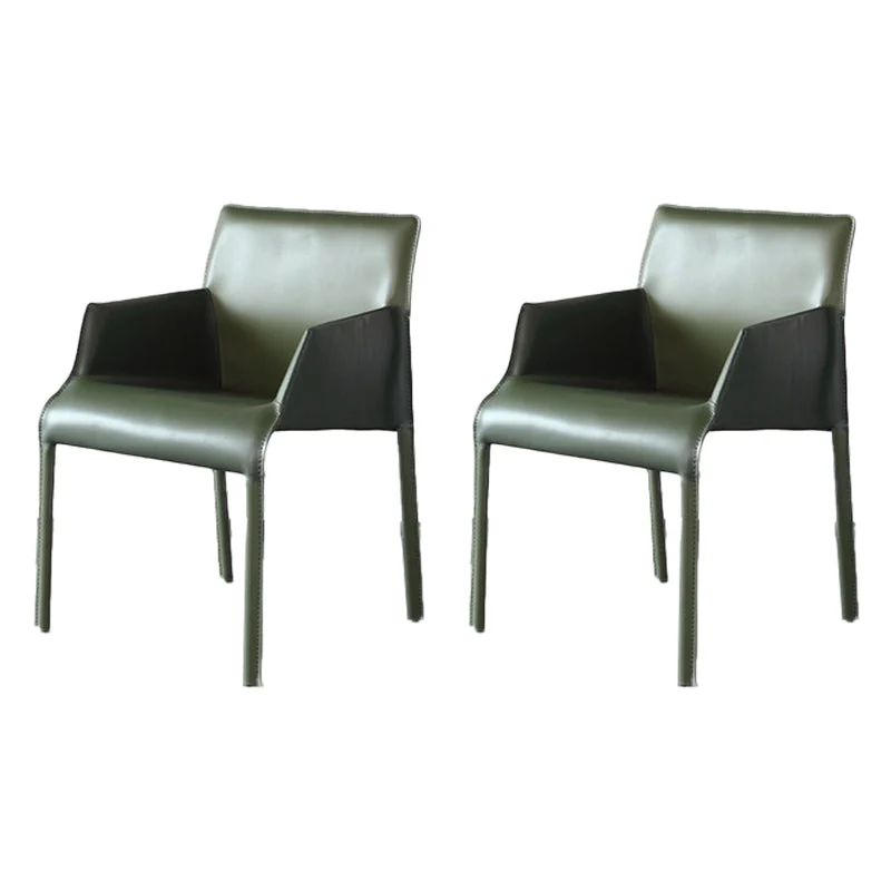 Contemporary Arm Chair Solid Back Dining Room Chair for Kitchen