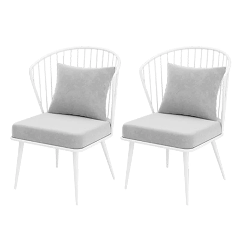 Metal Kitchen Dining Chairs Windsor Back Arm Chairs in White