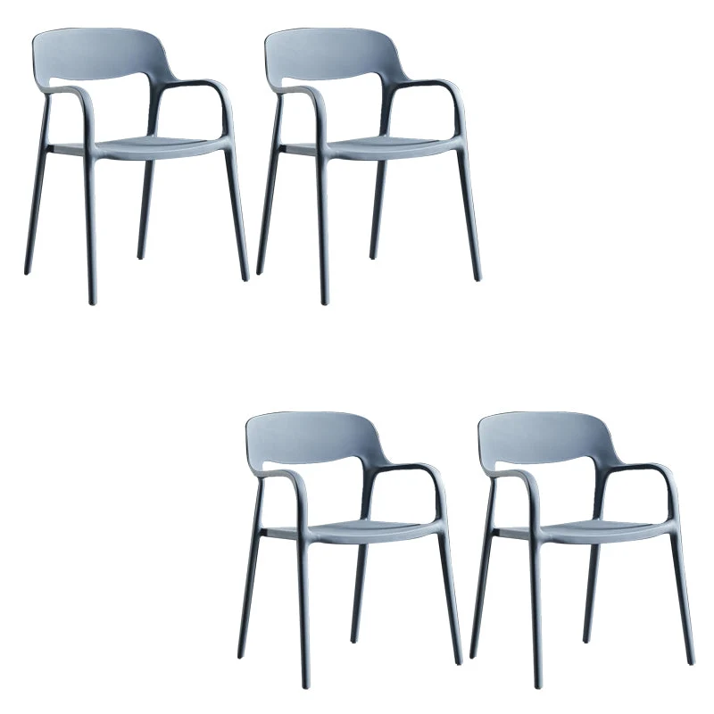 Open Back Dining Side Chair Dining Room Home Plastic Arm Chair