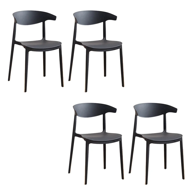 Dining Room Kitchen Dining Chair Open Back Plastic Side Chair