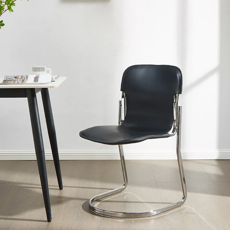 Metal Kitchen Dining Chairs Contemporary Dining Side Chair in Black