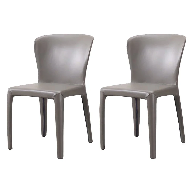 Faux Leather Dining Chair Wingback Side Chair with Upholstered
