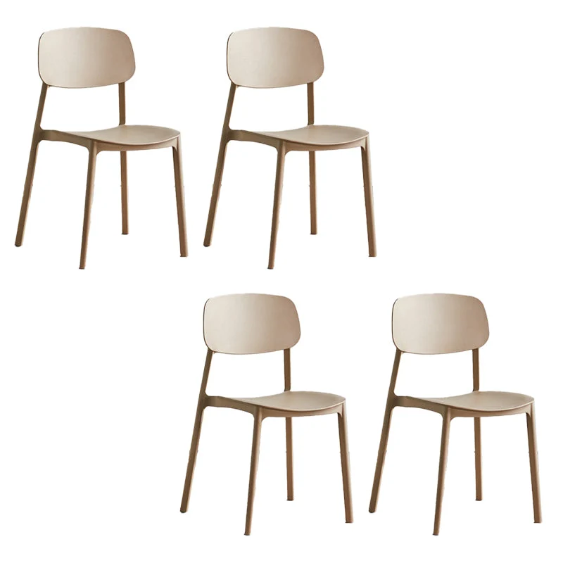 Home Plastic Side Chair Dining Room Open Back Armless Chairs