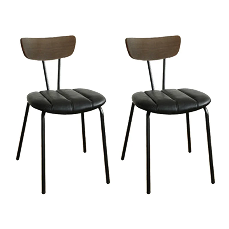 Home Kitchen Industrial Side Chair PU Leather Upholstered Armless Chair