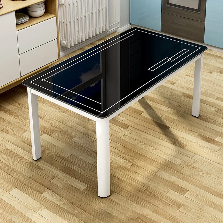 Modern Glass Dinning Table Rectangle Dining Table for Kitchen