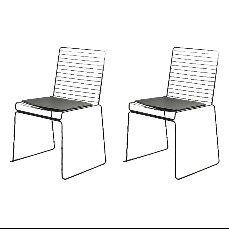 Industrial Metal Dining Room Chair Ladder Back Indoor Side Chair